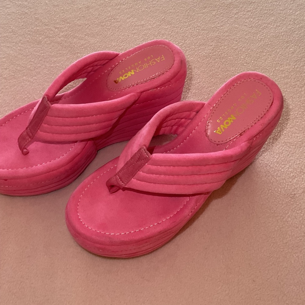 Pink Fashion Nova Platform Wedges - Picture 3 of 4